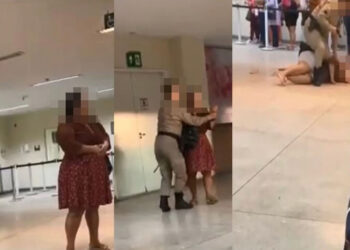 Paciente é imobilizada por policial militar em hospital de Salvador