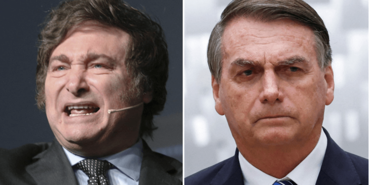 Jair Bolsonaro apoia o candidato argentino Javier Milei nas PASO