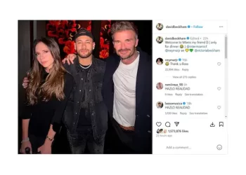 A foto de Beckham com Neymar em Miami que anima os torcedores com a possibilidade de reeditar o trio junto com Lionel Messi e Luis Suárez