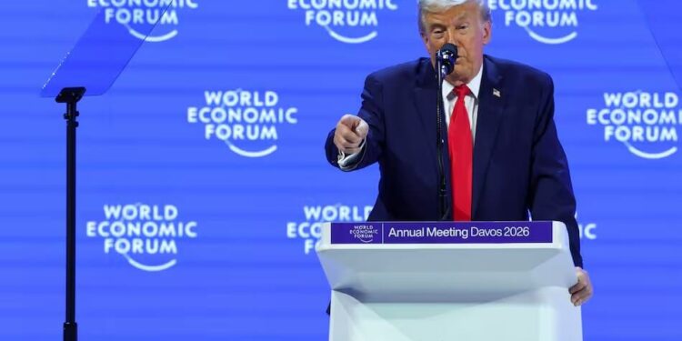Donald Trump falou sobre a Groenlândia no Fórum Econômico de Davos: “Não quero recorrer à força”.